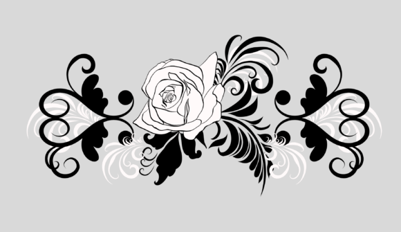 Black White Flower Element Svg for Versatile Design