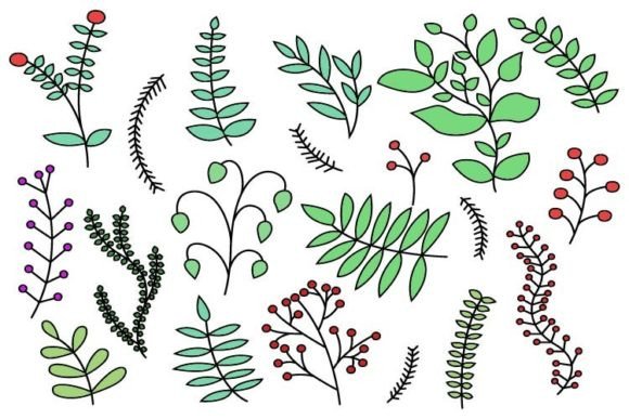 Forest Leaves Floral Berry Collection