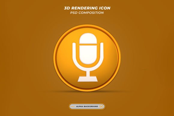 Mastering Visual Communication with the Microphone on Stand 3D Icon Concept