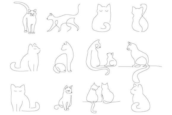 Mastering Visual Identity with a Comprehensive Cat Line Art Collection