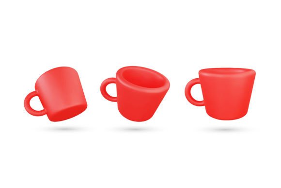 Realistic 3D Coffee Cup Vector Icon