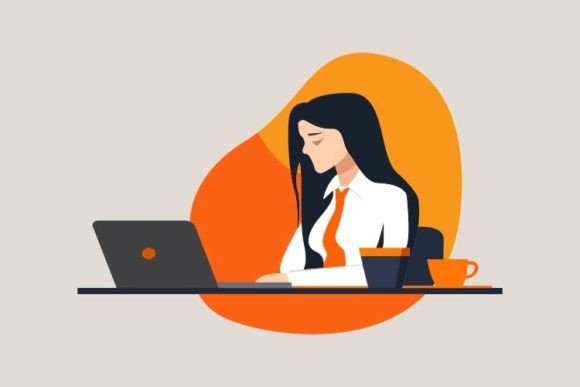 Strategic Visual Communication: Leveraging Business Woman Working on Laptop Assets for Brand Authority